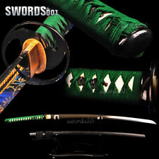 Lucky Green Ito handmade Samurai Katana sharp sword T10 steel clay tempered picture