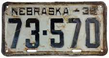 Nebraska 1939 Auto License Plate Vintage Man Cave Gosper Co Decor Collector picture