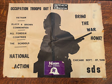Rare SDS Days Of Rage Bring The War Home Anti Vietnam War Protest Poster 1969 picture