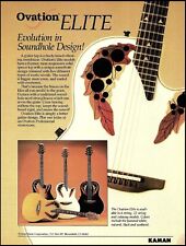 1989 Ovation Elite Series guitar advertisement 8 x 11 original ad print picture
