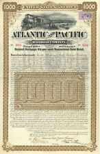Atlantic and Pacific Railroad - 1887 dated $1,000 Railway Vertical Bond (Uncance picture