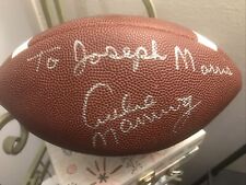 archie manning signed football picture