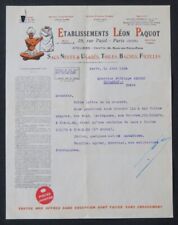 Invoice PARIS 1924 Etb LEON PACKAGE CANVAS BAG BACHE STRING illustrated 76 picture
