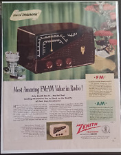 1949 Zenith Radio Vintage Print Ad 1940s Amazing Long Distance FM AM Stations picture