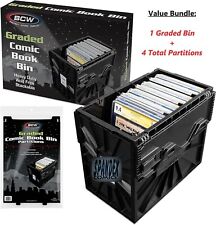 BCW Black Graded Comic Book Bin & Extra Partitions Bundle - 4 Partitions Total picture