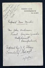 1932 New Member Proposal, County Club Downpatrick, Sir John D'Arcy Anderson UDR picture