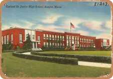 Metal Sign - Maine Postcard - Garland St. Junior High School, Bangor, Maine picture