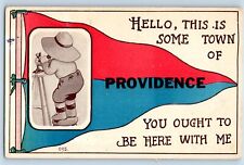 1913 Hello This Is Some Town Of Providence Rhode Island Pennant Antique Postcard picture