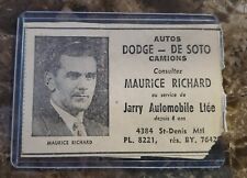 *Collectible Newspaper Add - Maurice Richard Car Seller in Montreal - Jarry Auto picture