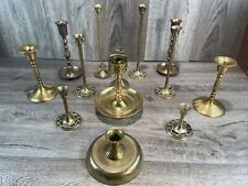 Vtg Lot 13x To 9” Brass Candlestick Holders Various Styles Pairs Wedding Party picture