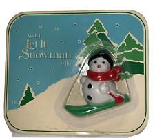 Vintage 1982 Avon Let it Snowman Pin Skis Snow Skiing Holiday Brooch Winter picture