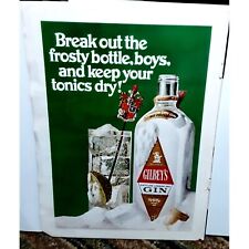 Vintage Gilbeys Gin Keep Tonics Dry 1968 Original Ad empherma picture