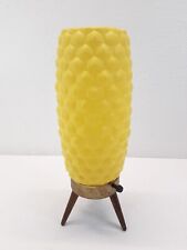 VTG MCM Atomic Honeycomb Beehive Yellow Plastic Tripod Leg Table TV Bubble Lamp picture