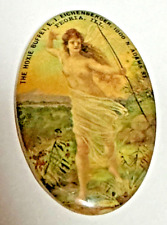 Early 1900s Hoxie Buffet full color RISQUE Advertising POCKET MIRROR picture