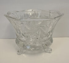 Vintage German Fine Leaded Cut Crystal 3-footed Open Bowl  picture