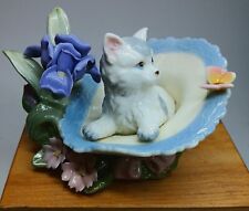 Playful Porceline Kitten Figurine Signed  2000YH picture