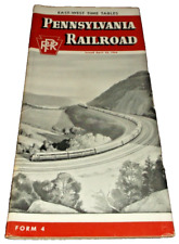 APRIL 1954 PRR PENNSYLVANIA RAILROAD FORM 4 EAST WEST PUBLIC TIMETABLE picture
