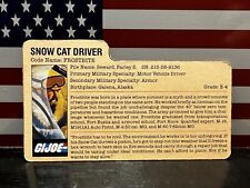 1985 GI Joe FROSTBITE  File Card Only Near Mint ARAH vintage Snow Cat Driver picture