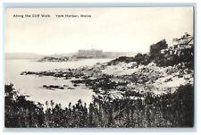 c1940s Along the Cliff Walk York Harbor Maine ME Unposted Antique Postcard picture