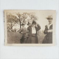 Snapshot Young Women Wearing Hats c1910 Wisconsin Park Ladies Found Art WI B989 picture