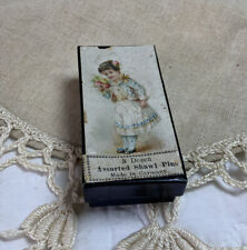 Antique Box, 1880’s, Assorted Shawl Pins, Germany, Little Girl, Small Size picture