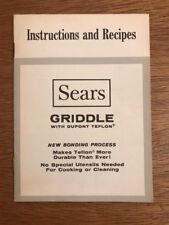 1959 Sears Griddle Instruction Recipe Booklet Dupont Teflon Roebuck Company  picture
