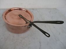 VINTAGE FRENCH COPPER SAUCEPAN WITH LID REPUTABLE E. DEHILLERIN CHEF COOKING POT picture