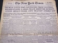 1946 JANUARY 22 NEW YORK TIMES - STEEL MILLS CLOSE, TRANSIT STRIKE OFF - NT 4240 picture