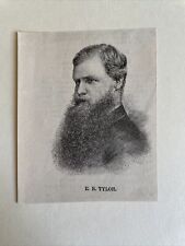Edward Burnett EB Tylor Anthropologist 1884 Harper's Weekly Sketch Print RARE picture