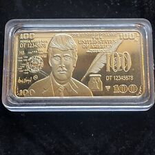 Donald Trump 24K Gold Plated $100 Bar - Collectable Coin/Bar picture