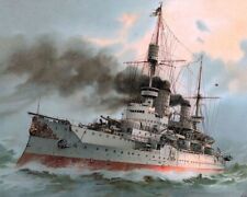 Kaiser Friedrich German Navy Battleship Painting 4X6 Photo Reprint picture