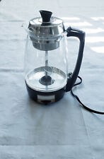 VTG '74 PROCTOR SILEX 11 CUP COFFEE POT PERCOLATOR GLASS FLORA ETCHED MOD 70503  picture