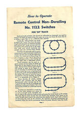 VTG 1953 Lionel 1122 Remote Control Non-Derailing Switches Sheet 1122-141-5-53 picture
