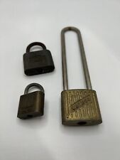 Lot of 3 Vintage Pad Locks Walsco And Reece Brand No Keys Nostalgia Decor Unique picture
