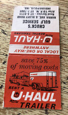 1960s U-Haul Rentals Chuck’s Gulf Service Indianapolis Indiana Matchbook Cover picture