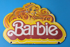 Vintage Barbie Mattel Toys Sign - Porcelain Advertisement Store Gas Pump Sign picture