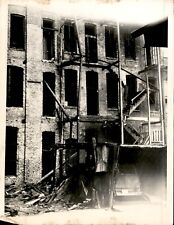 GA193 1953 Original Photo GUTTED RUINS OF SLUM BUILDING CHICAGO SKID ROW POVERTY picture