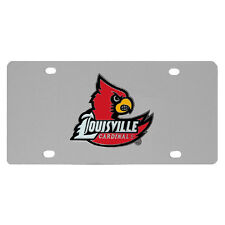 louisville cardinals college football steel car tag license plate with emblem picture