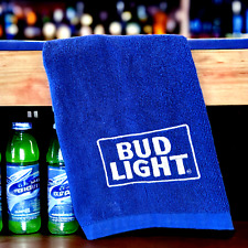 BUD LIGHT Towel Royal Blue Embroidered White Logo Tennis Golf Gym Workout RARE picture