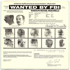 1993 FBI WANTED POSTER RANDOLPH MICHAEL MUSCARELLA HIGH LEVEL ART THEIF  Z4973 picture