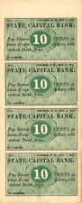 State Capital Bank - Uncut Obsolete Sheet - Broken Bank Notes - Paper Money - US picture