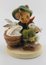 Vintage Goebel Hummel Figurine PLAYMATES Boy w/basket rabbits - W. Germany 58/0 picture