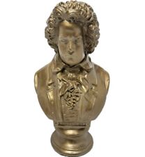 Vintage Gold Finish Beethoven Bust Chalk Ware Statue Sculpture Figurine 20 Inch picture