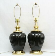 Vintage Royal Haeger Pair of Black Porcelain Table Lamp picture
