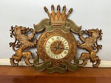 Vintage  1972 Mid Century BURWOOD  4666 Lion Crown Wall Clock picture