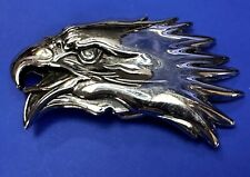 Patriotic USA Eagle Head Cutout Silver Plated? Belt Buckle By Falcon Buckles picture