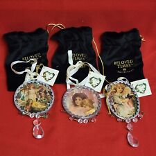VTG Beloved Times by Silvestri Plaque Angel Ornaments Set of 3 picture