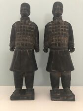 Vintage Terracotta Two Chinese Warrior Statues - 14