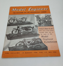 1958 MODEL ENGINEER MAGAZINE. MODEL MOTORCYCLES FRONT COVER. picture
