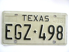 1975 TEXAS LICENSE PLATE,  EGZ-498, USED, VINTAGE, VERY GOOD COND picture